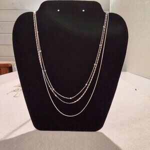 Bancroft Silver Tone Multi-Layer Necklace With Adjustable Length
